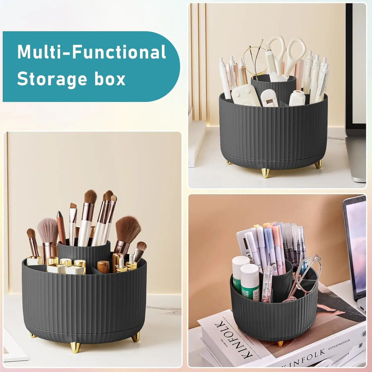 Elegant 360° Makeup Brush Organizer